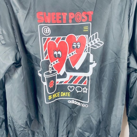 Adidas neo rare printed embroidered nice date bomber jacket size 10 - Picture 3 of 5
